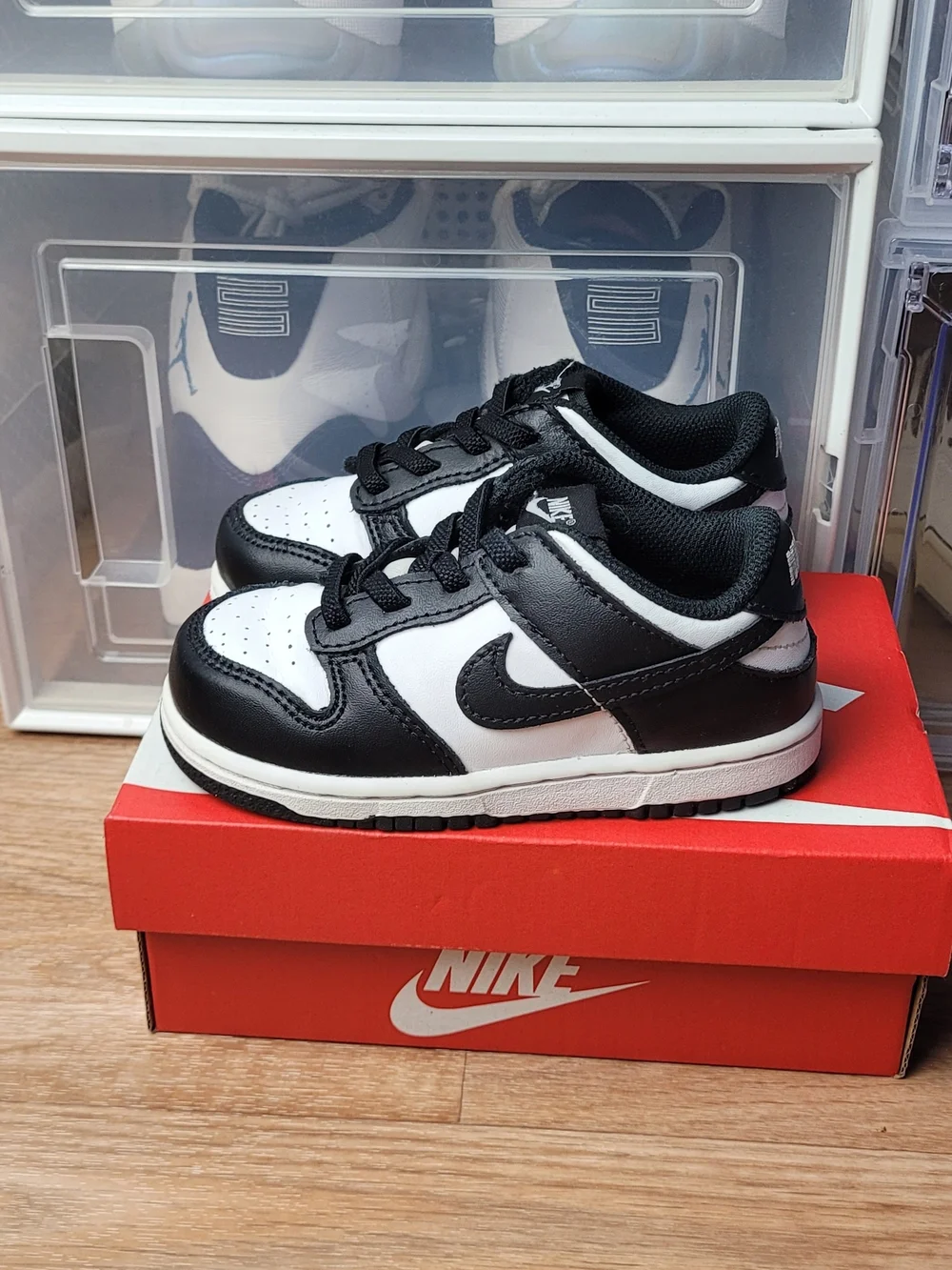Nike Dunk Low Shoes Black White Panda Toddler Size 8C